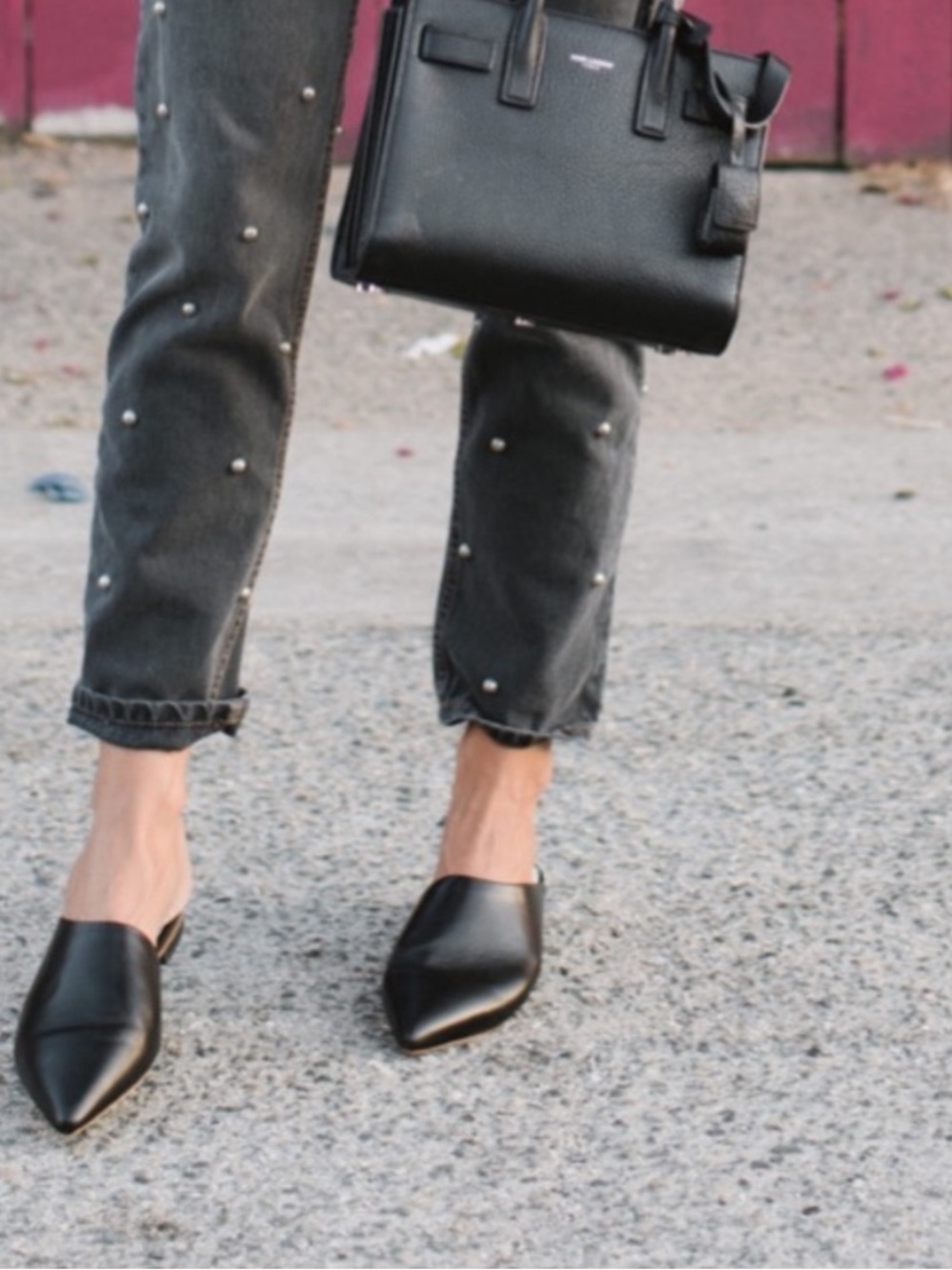 Raye | Starlet Sleek Black Leather Mules 8.5